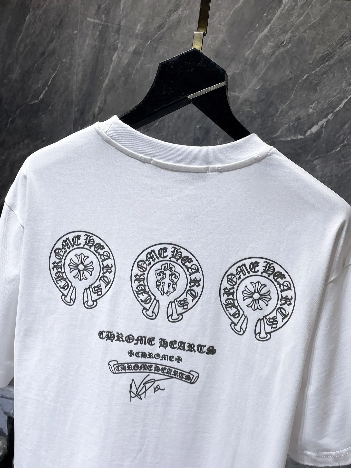P160 New in summer Chrome Hearts 25ss silicone lettering film version High gram weight environmentally friendly high-quality top-grade fabric 280g heavy-duty horseshoe Sanskrit hand-worn short sleeves counter synchronization 1:1 replica version Recommended colors: black white gray code size: S, M, L, XL